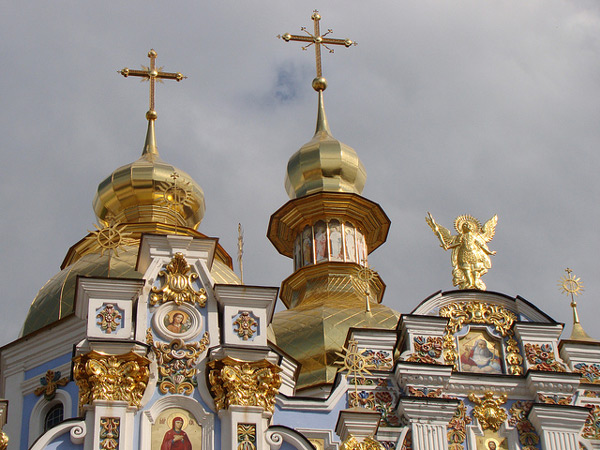 Ukraina - Kijów | Przepieknie zdobiona Cerkiew św. Michała